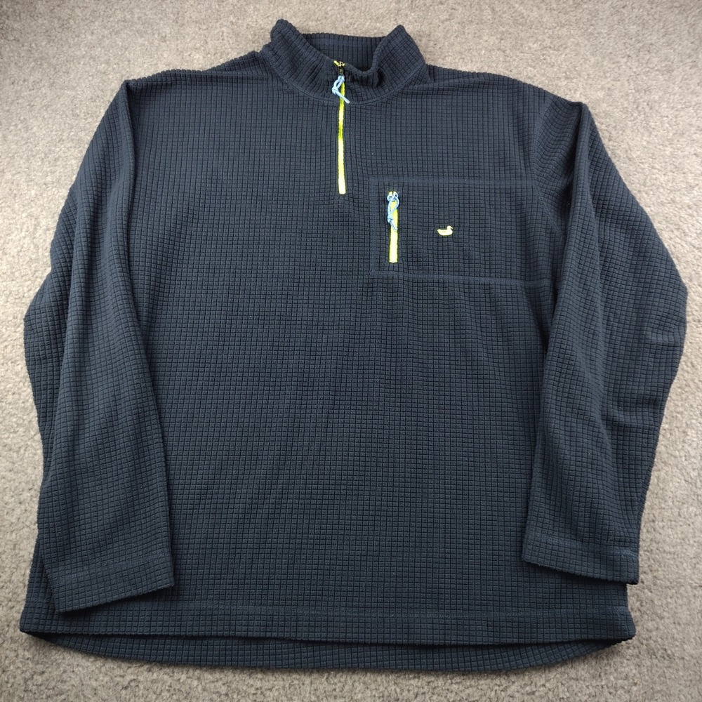 Southern Marsh 1/4 Zip Mens 2X Waffle Grid Fleece Navy Blue Pullover EUC